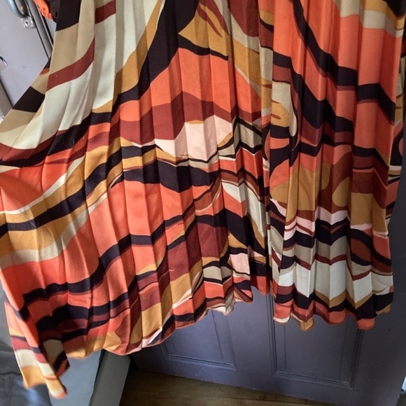 Multi Orange/Brown Maxi dress Women sz 8/10 L - Picture 9 of 9